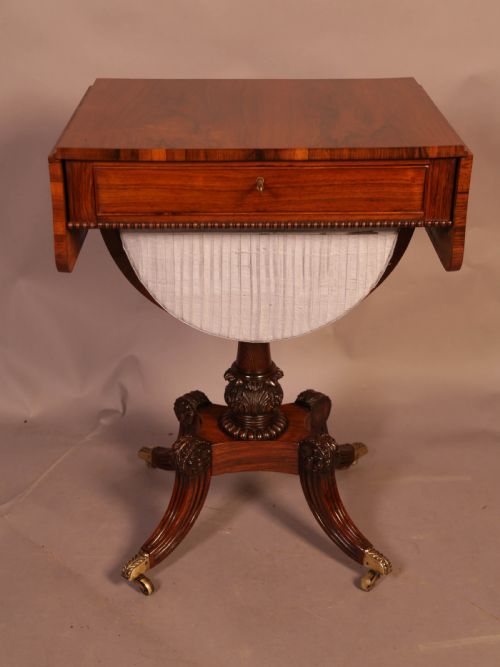 Super Regency Period Sewing Table in Rosewood