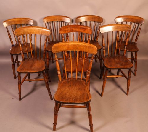 A Set of 8 Lincolnshire Kitchen Chairs