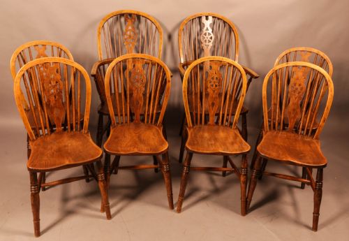 A Rare Set of Kitchen Windsor Chairs C 1920