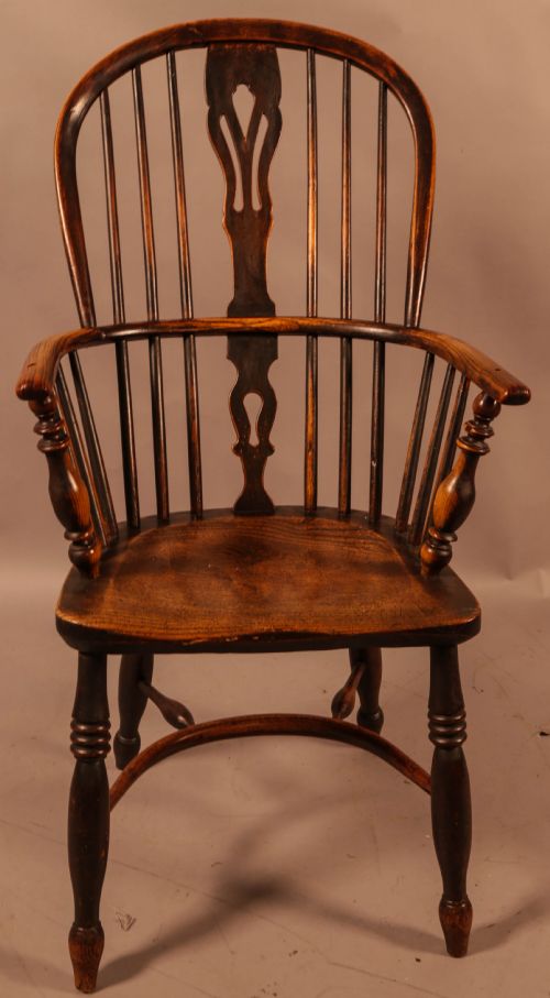 A High Back Ash and Elm Windsor Chair Rockley Maker