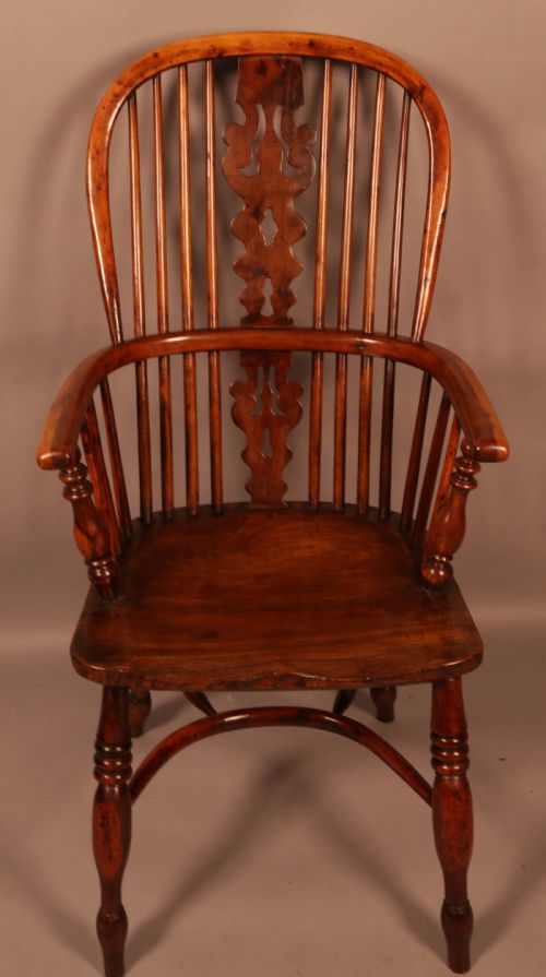 A Yew Wood High Windsor Chair Benjamin Gilling