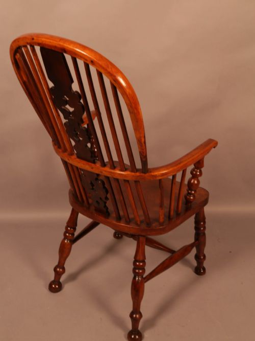 YEW WOOD HIGH WINDSOR CHAIR C 1850 - ADDITIONAL PHOTO 2