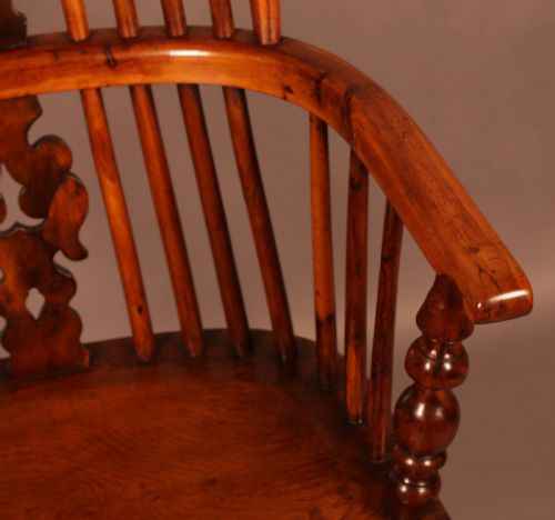 YEW WOOD HIGH WINDSOR CHAIR C 1850 - ADDITIONAL PHOTO 6