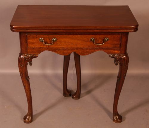 A George II Tea Table Cabriole Legs Carved Knee