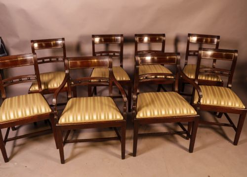 A Good Set of 8 Regency Period Dining Chairs in Mahogany