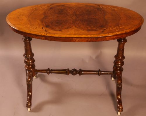 A Victorian Burr Walnut Window Table
