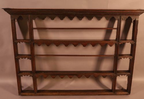 A Georgian Oak Plate Rack