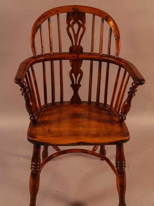 A Yew Wood Low Back Windsor Chair Rockley Maker