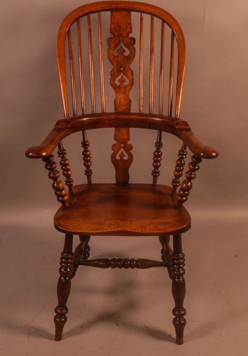 A Good Victorian Broad Arm Windsor Chair