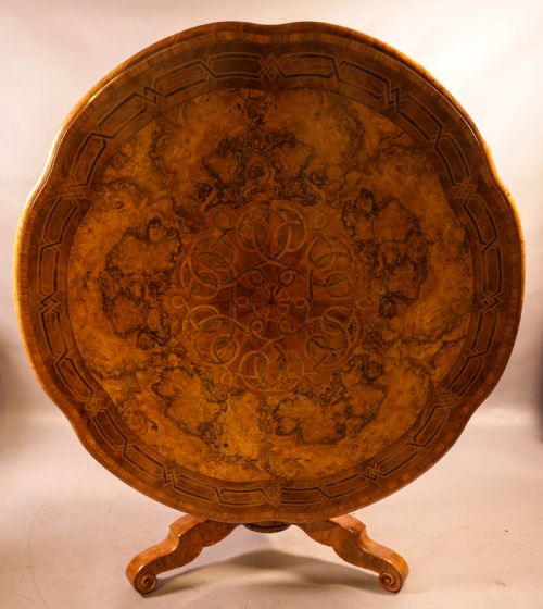 A Stunning Quality Victorian Burr Walnut Centre Table Exhibition Quality