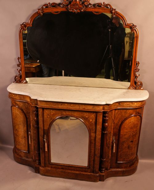 A Good Quality Victorian Burr Walnut Chiffonier