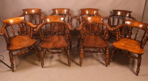 A Set of 8 Captains Chairs Ash and Elm