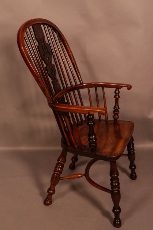 Superb Yew Wood Windsor High Back Chair Gabbitas Worksop