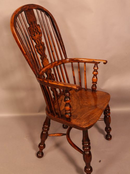 A Superb Yew Wood High Windsor Chair
