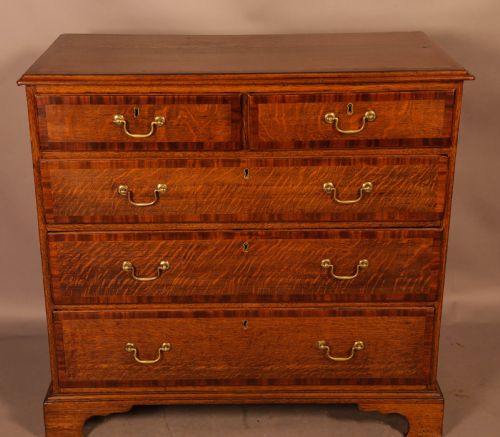 A Georgian Oak Chest of Drawers C 1780