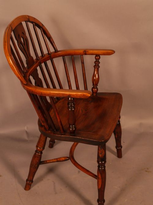 A Yew Wood Low Back Windsor Chair Rockley Maker