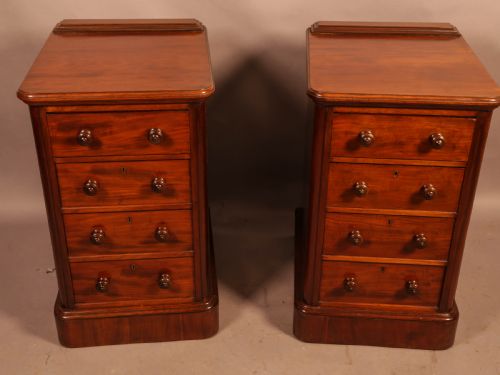 A Pair of Mahogany Bedside Chests C 1860