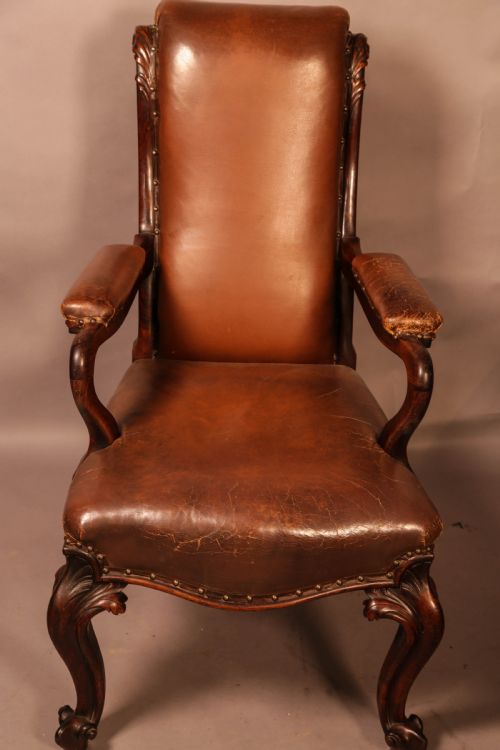 A Good Early Victorian Gentlemans Library Armchair in Rosewood