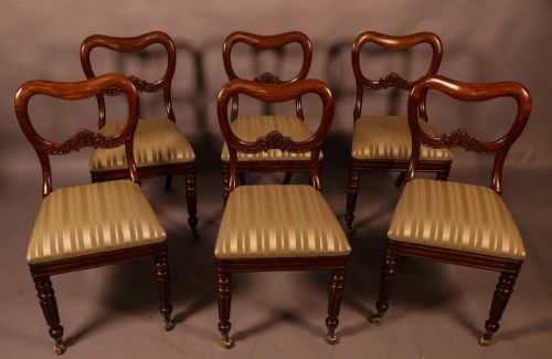 A Set of 6 Early Victorian Mahogany Dining Chairs Posobly Gillows