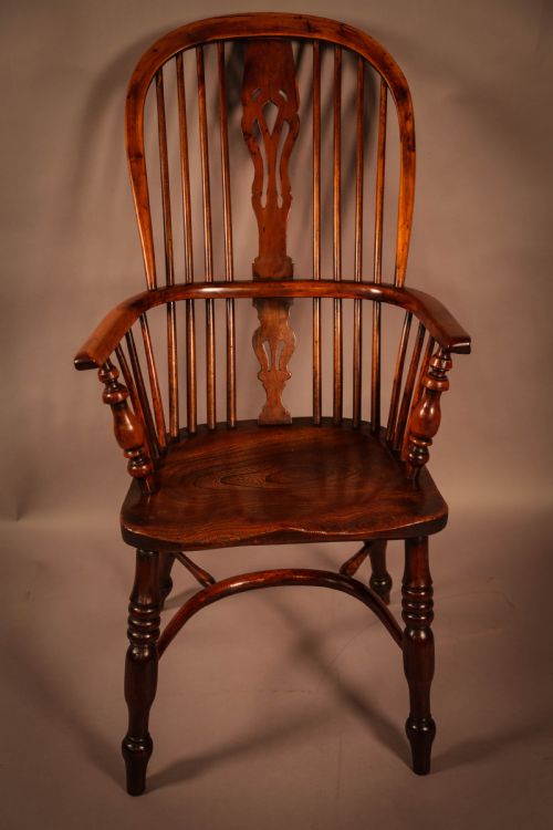 A Yew Wood High Back Windsor Chair Rockley Made