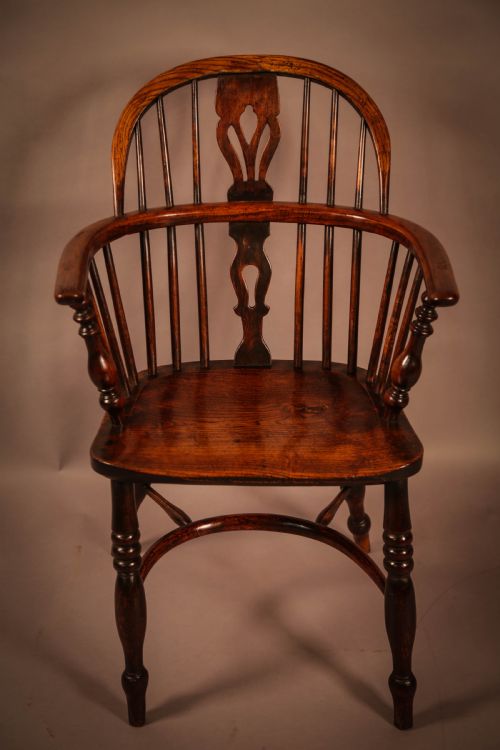 An Ash and Elm Windsor Chair Stamped F Walker Rockley