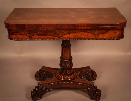 A Very Good Rosewood Card Table William IV
