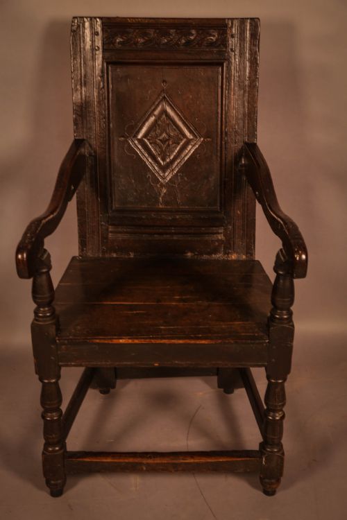 A 17th Century Oak Wainscott Armchair