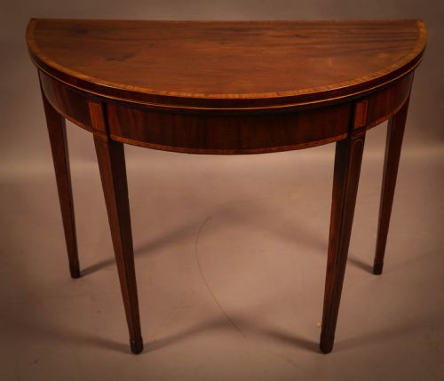 A Georgian Demi Lune Card Table
