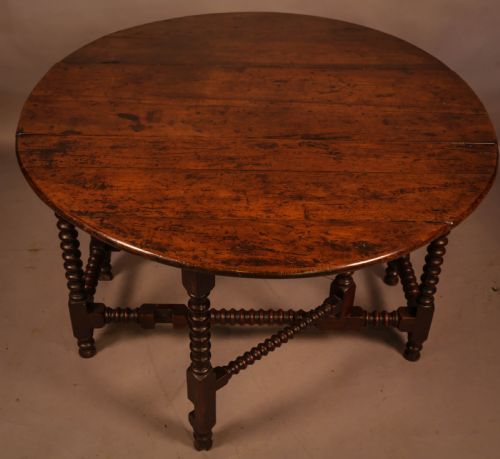 A Rare Yew Wood Gate Leg Table