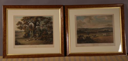 A Set of 4 Hunting Dog Prints 19th Century Ackerman London Good