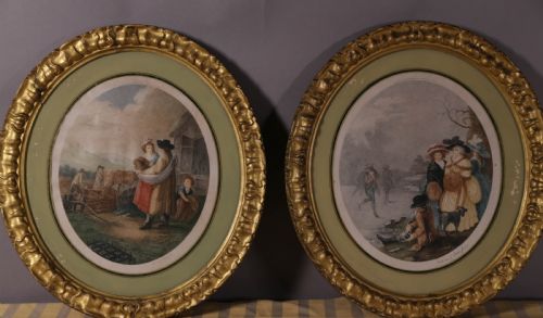 A Pair of Stipple Engravings in Period Frames