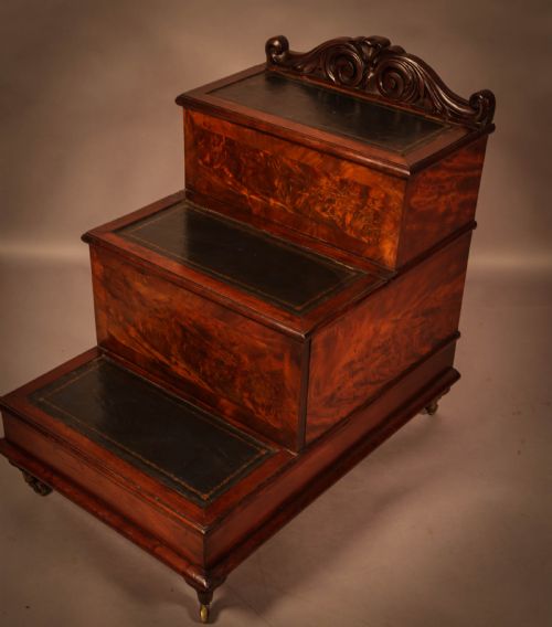 A William IV Set of Library Steps in Mahogany