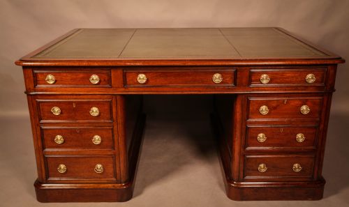 A Victorian Mahogany Partners Desk