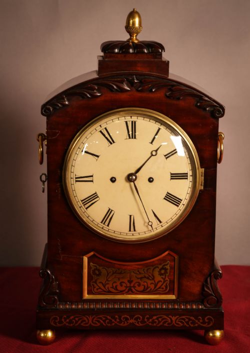 Regency Brass Inlaid Bracket Clock