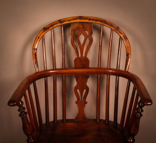 A YEW WOOD LOW BACK WINDSOR CHAIR ROCKLEY MAKER - ADDITIONAL PHOTO 3