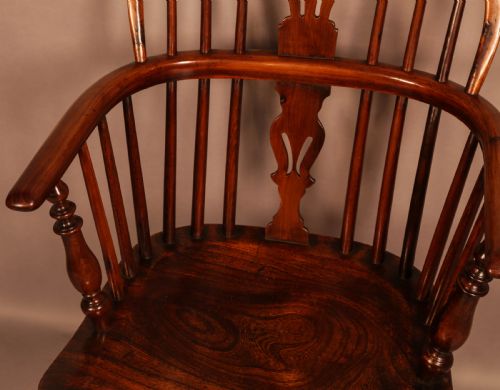 A YEW WOOD LOW BACK WINDSOR CHAIR ROCKLEY MAKER - ADDITIONAL PHOTO 6