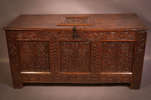 A Good 17th Century Coffer in Oak