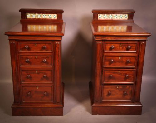 A Good Pair of Victorian Bedside Chests Mahogany
