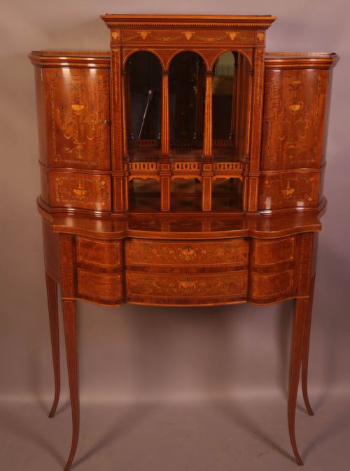 A Fantastic Victorian Salon Cabinet in Mahogany with Inlay