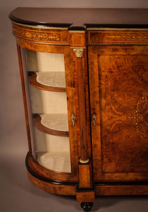 A VICTORIAN BURR WALNUT CREDENZA - ADDITIONAL PHOTO 1