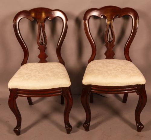 A SET OF 8 VICTORIAN SPEAR POINT BALLOON BACK DINING CHAIRS - ADDITIONAL PHOTO 4