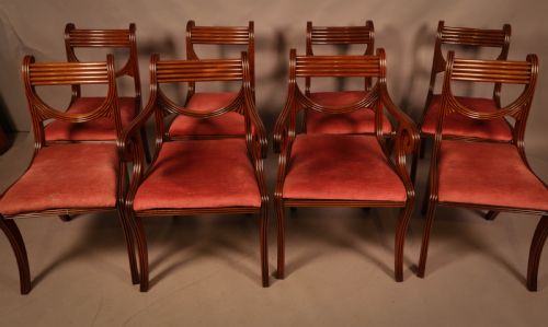 a superb set of eight regency period dining chairs - CATEGORY: ANTIQUE CHAIRS - DATED REGENCY