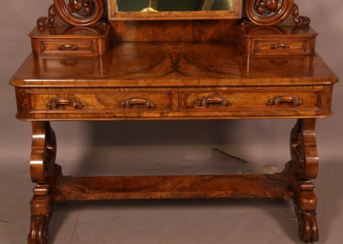A SUPER VICTORIAN DUCHESS DRESSING TABLE IN BURR WALNUT - ADDITIONAL PHOTO 2