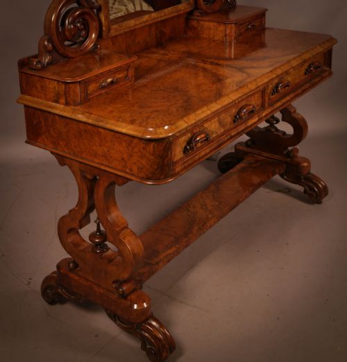 A SUPER VICTORIAN DUCHESS DRESSING TABLE IN BURR WALNUT - ADDITIONAL PHOTO 9