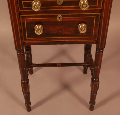 GEORGIAN SEWING TABLE SIMULATED ROSEWOOD - ADDITIONAL PHOTO 3