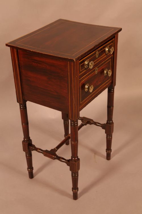 GEORGIAN SEWING TABLE SIMULATED ROSEWOOD - ADDITIONAL PHOTO 5