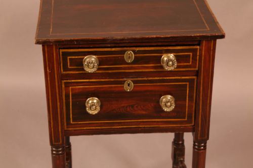 GEORGIAN SEWING TABLE SIMULATED ROSEWOOD - ADDITIONAL PHOTO 6