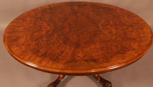 A VICTORIAN BURR WALNUT COFFEE TABLE - ADDITIONAL PHOTO 2