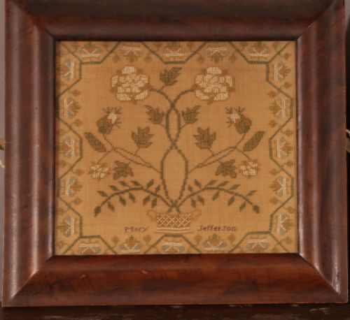 A PAIR OF NEEDLEWORK SAMPLERS MARY JEFFERSON C1830 - ADDITIONAL PHOTO 1