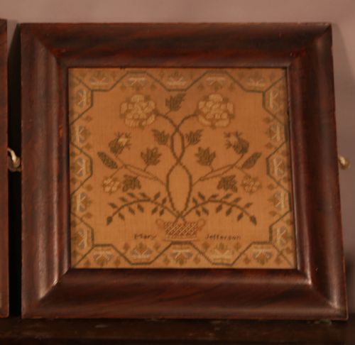 A PAIR OF NEEDLEWORK SAMPLERS MARY JEFFERSON C1830 - ADDITIONAL PHOTO 2